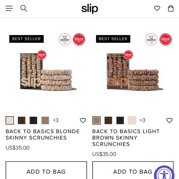 2 packs- Slip skinny silk scrunchies - Picture 2 of 5